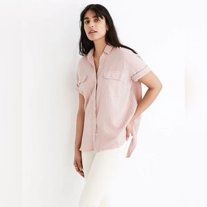 Madewell Lightspun Short-Sleeve Flap-Pocket Button Up Shirt
